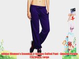 adidas Women's Essential 3-Stripes Cuffed Pant - Amazon Purple F14/Black Large