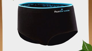 Runderwear Womens Seamless Sports and Fitness Briefs / Pants / Underwear Black (Medium UK 10-12)