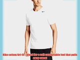 Nike Men's Dri-Fit Cotton Version 2.0 Short Sleeve Shirt - White/White/Black Medium