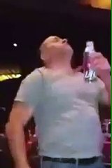 He really put his drink down