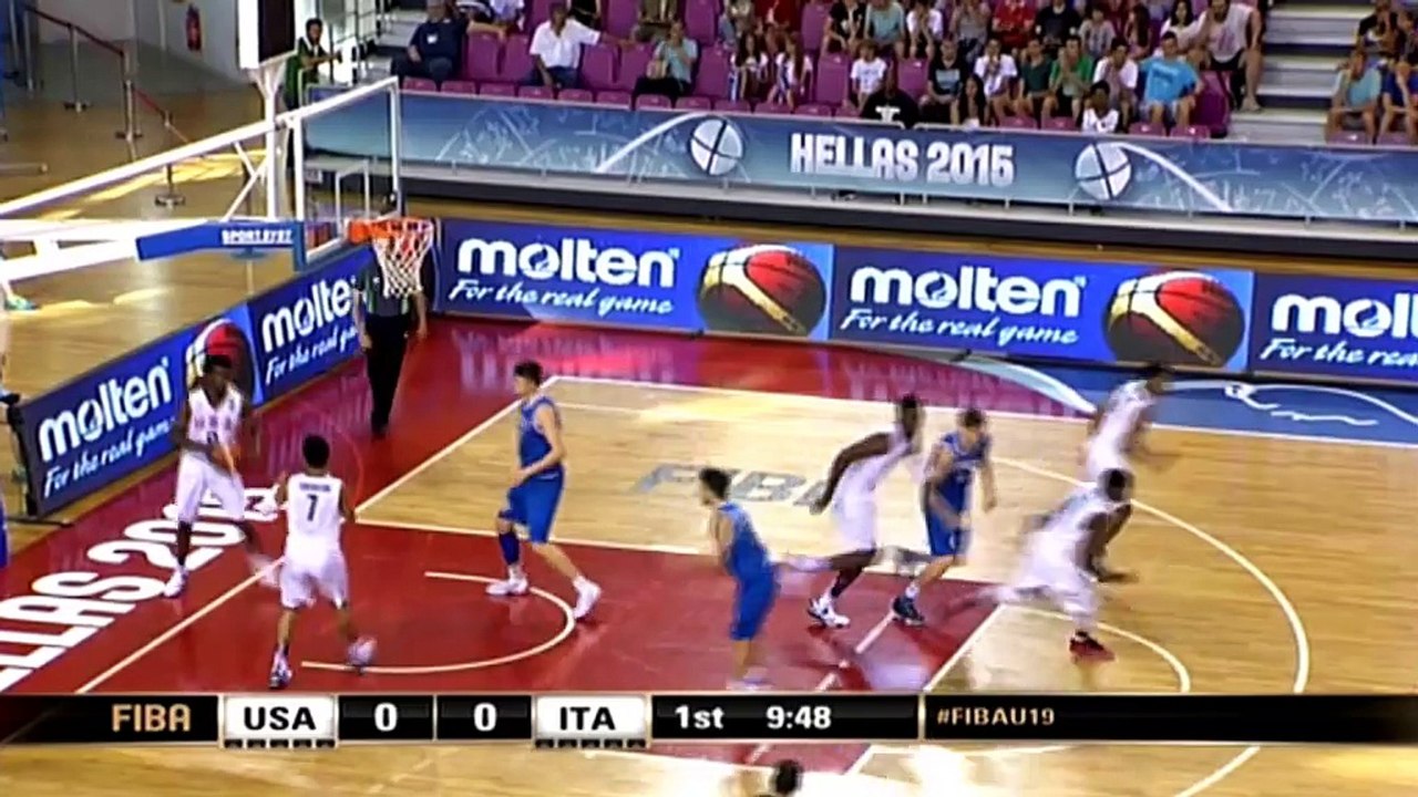 Spectacular alley-oop dunk from USA's Ferguson