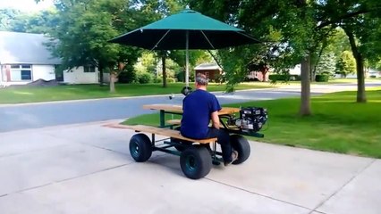 Invention énorme : table de picnic à moteur