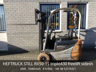 HEFTRUCK STILL RX50-15 triplo430 freelift sideshift 2005 met lader