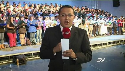 Coro ensayó previo a la misa del papa Francisco en el Parque Bicentenario