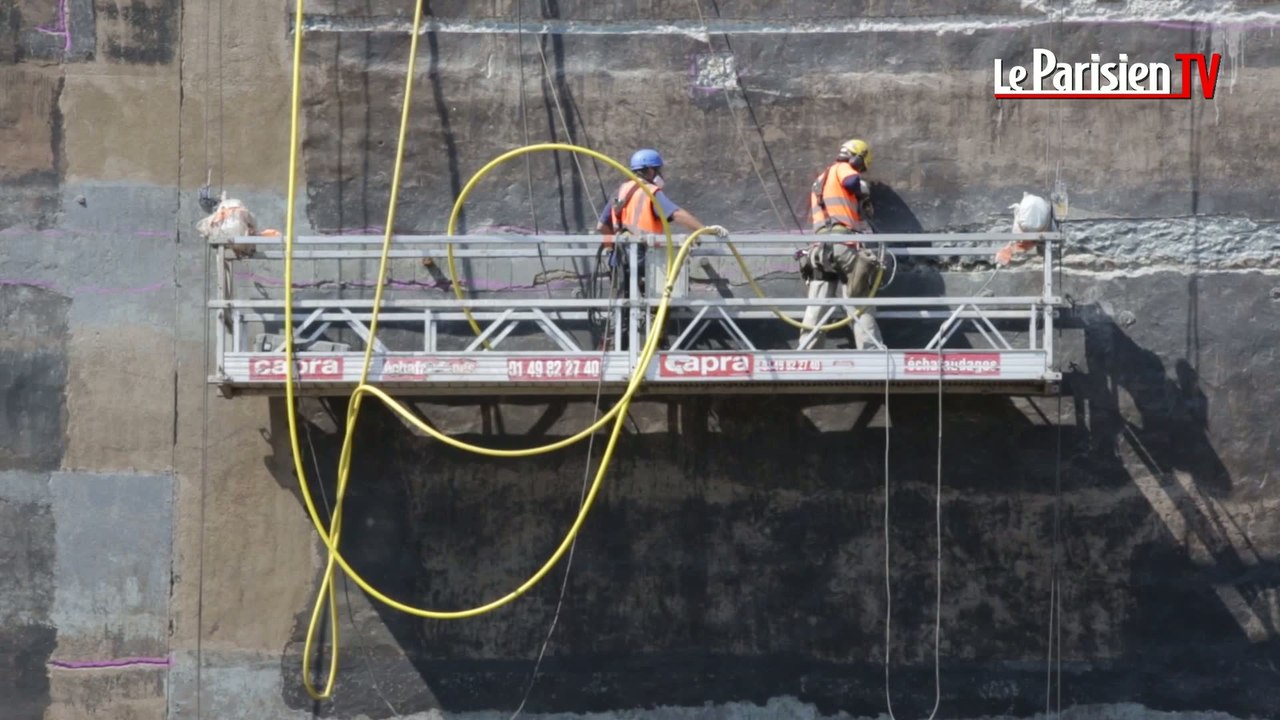 Les travaux acrobatiques du barrage de Guerlédan