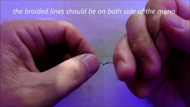 How to tie thin braided line to heavy mono line