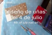 diseño de uñas del 4 de julio / 4th of july nailart