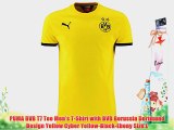 PUMA BVB T7 Tee Men's T-Shirt with BVB Borussia Dortmund Design Yellow Cyber Yellow-Black-Ebony
