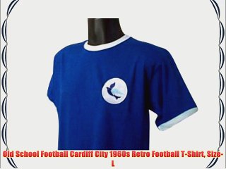 Old School Football Cardiff City 1960s Retro Football T-Shirt Size- L
