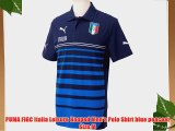 PUMA FIGC Italia Leisure Hooped Men's Polo Shirt blue peacoat Size:M