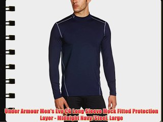 Under Armour Men's Evo CG Long Sleeve Mock Fitted Protection Layer - Midnight Navy/Steel Large