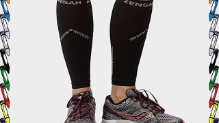 Zensah Reflective Compression Leg Sleeves - Black/Black X-Small/Small