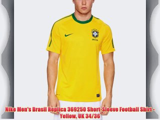 Nike Men's Brasil Replica 369250 Short-Sleeve Football Shirt - Yellow UK 34/36