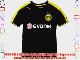 PUMA BVB Children's Football Shirt Away Shirt Replica with Sponsor Logo black-blazing yellow