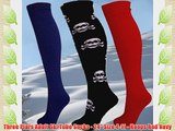 Three Piars Adult Ski Tube Socks - 24 Size 4-11 - Hoops Red Navy