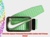 2013 Nike Square Perforated Reversible Leather Belt (Poison Green)