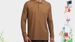Glenmuir Men's Plain Cotton Long Sleeve Golf Polo Shirt-Burnished-Medium