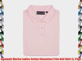 Glenmuir Marion Ladies Cotton Sleeveless Polo Golf Shirt (L Pink)