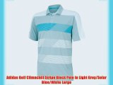 Adidas Golf Climachill Stripe Block Polo in Light Grey/Solar Blue/White Large