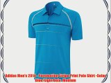 Adidas Men's 2014 - Puremotion Stripe Print Polo Shirt -Solar Blue/Light Onix- Medium