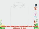 Glenmuir Ladies Hayley Shaped Fit Long Sleeve Cotton Golf Shirt In 9 Colours - M - White