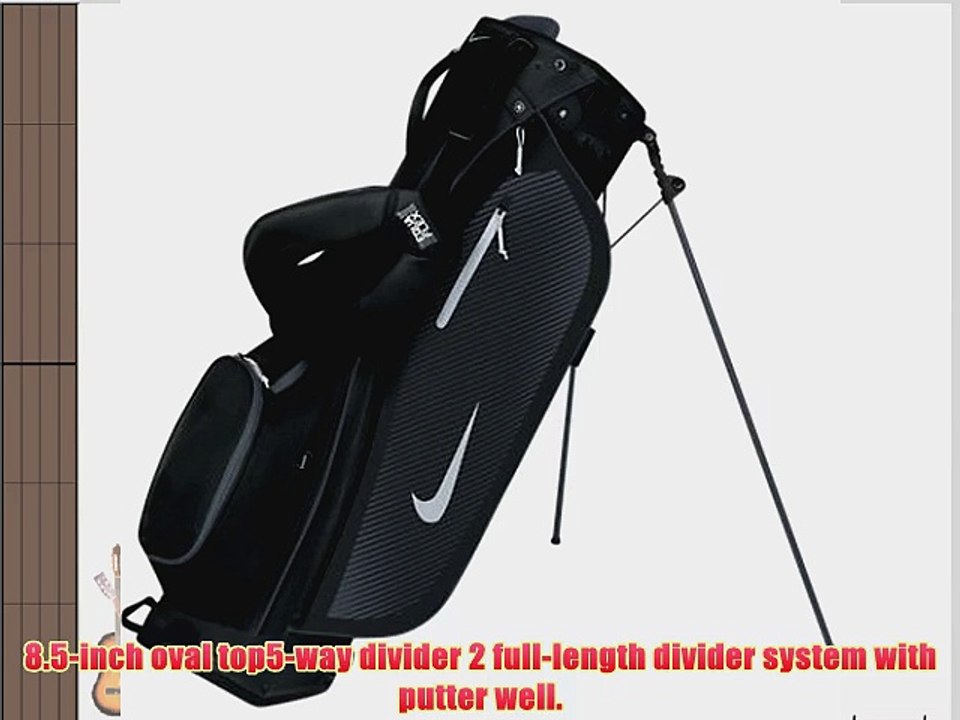 2014 Nike Sport Lite Carry Stand Golf Bag 5-Way Divider -New for 2014 Black/Silver
