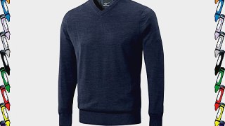 Mizuno Men's Hayate V-Neck Sweater - Dress Blue Medium