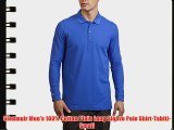 Glenmuir Men's 100% Cotton Plain Long Sleeve Polo Shirt-Tahiti-Small
