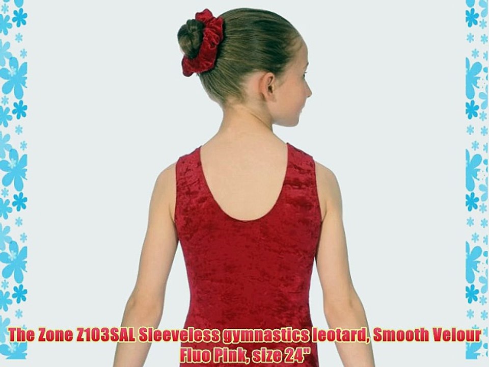 The Zone Z103SAL Sleeveless gymnastics leotard Smooth Velour Fluo Pink size 24