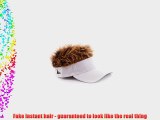 Flair Hair Visor with Brown Hair (White)