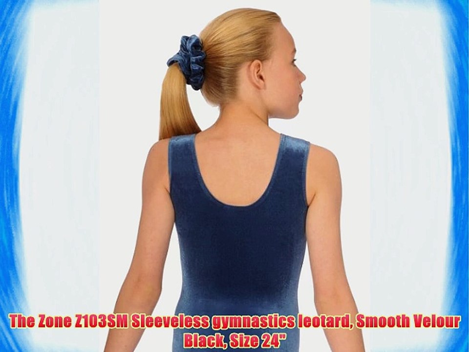 The Zone Z103SM Sleeveless gymnastics leotard Smooth Velour Black Size 24