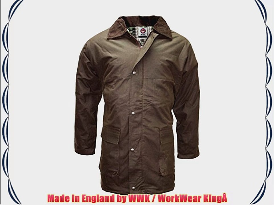 MENS WAX COTTON JACKET HUNTING SHOOTING WALKING FISHING RIDING COUNTRYSIDE JACKET COAT BROWN