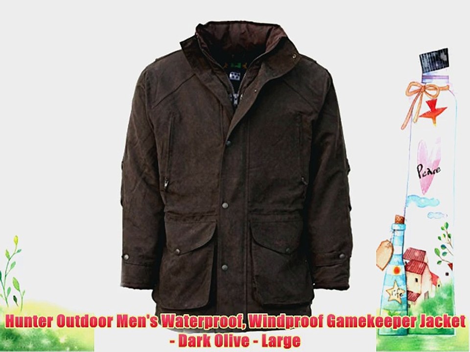 Hunter Outdoor Men's Waterproof Windproof Gamekeeper Jacket - Dark Olive - Large