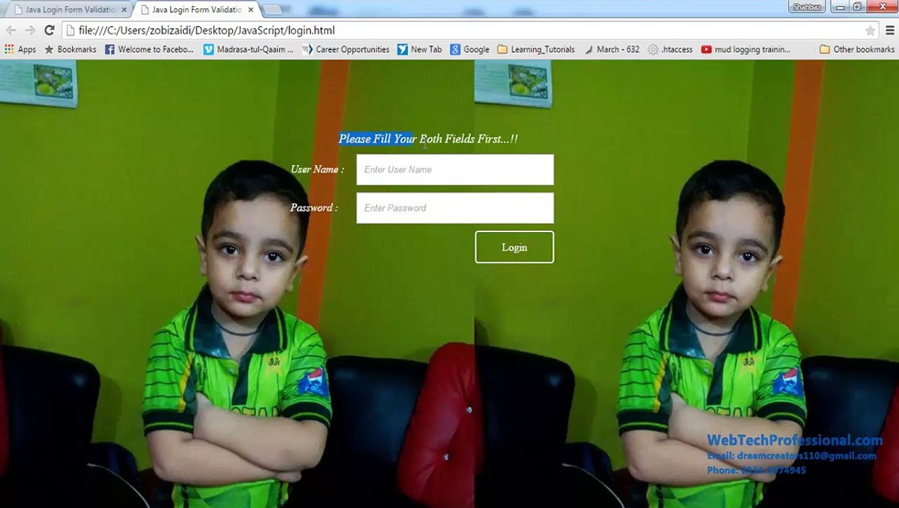 Javascript Login Form Part 4 final