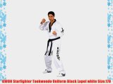 KWON Starfighter Taekwondo Uniform Black Lapel white Size:170