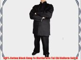 100% Cotton Black Kung Fu Martial Arts Tai Chi Uniform Suit M