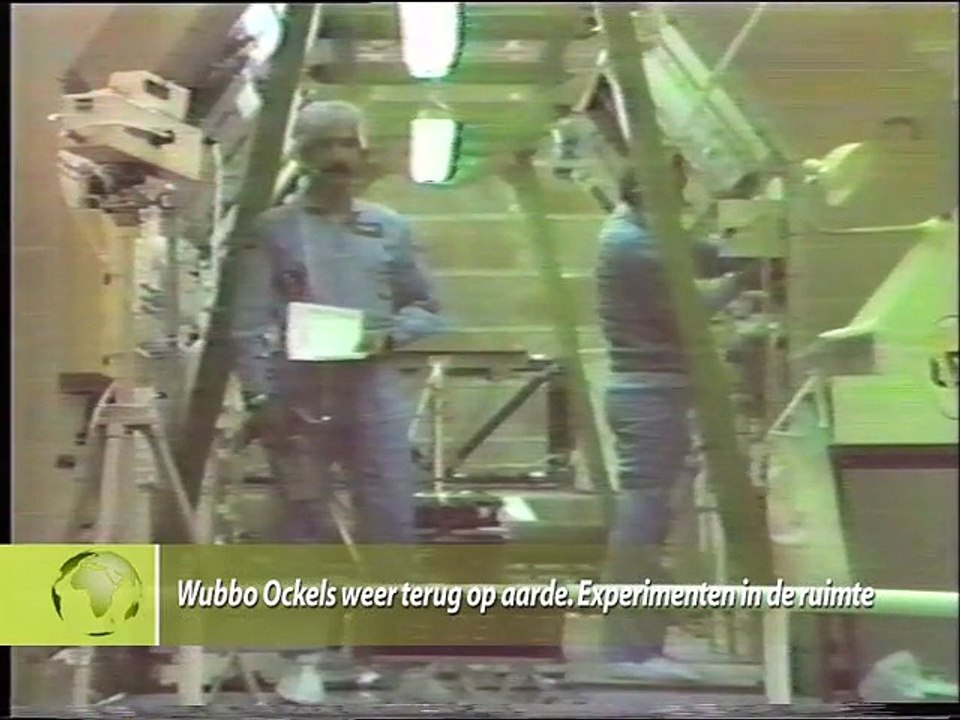 Wubbo Ockels weer terug op aarde.Expirimenten in de ruimte - 1985