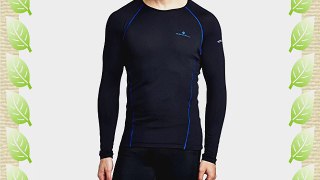 Ronhill Men's Base Thermal 100 Long Sleeve T-Shirt - Black/Cobalt Medium