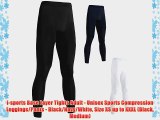 i-sports Base Layer Tights Adult - Unisex Sports Compression Leggings/Pants - Black/Navy/White