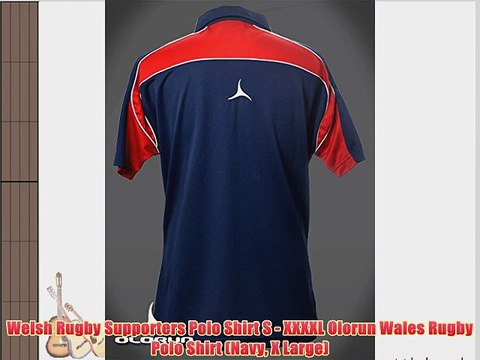 Welsh Rugby Supporters Polo Shirt S - XXXXL Olorun Wales Rugby Polo Shirt (Navy X Large)