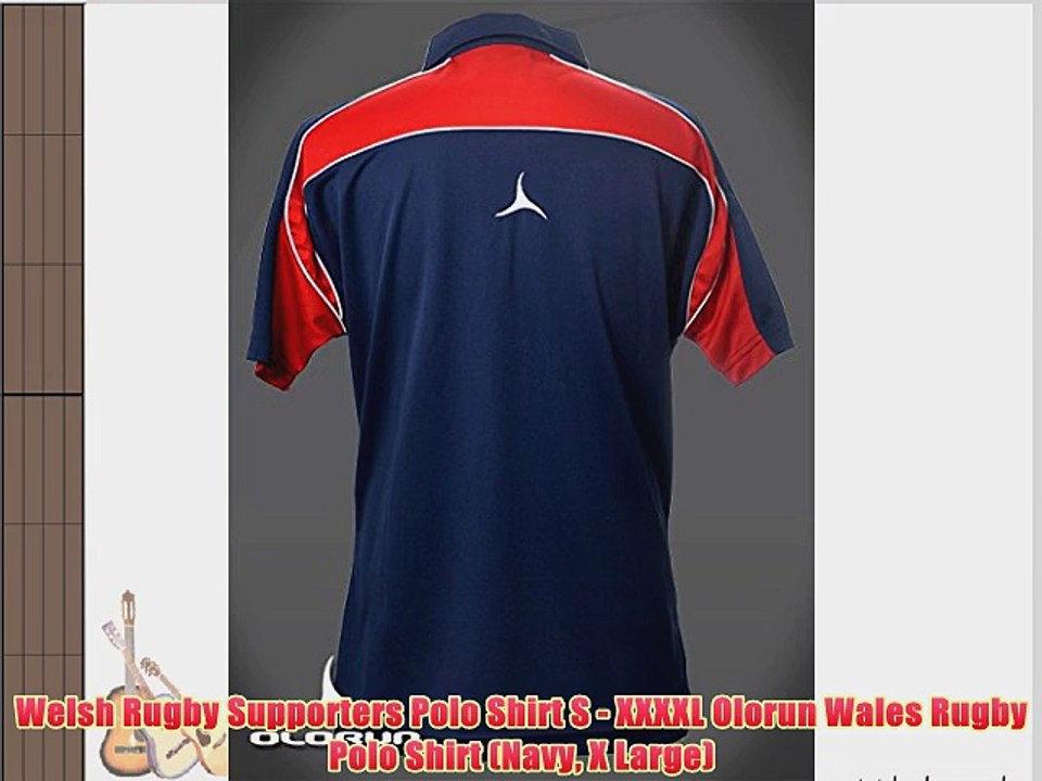Welsh Rugby Supporters Polo Shirt S - XXXXL Olorun Wales Rugby Polo Shirt (Navy X Large)