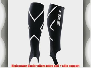 2XU Calf Guard and Stirrup Compression Baselayer - Black Medium