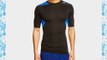 adidas Techfit Cool Men's Short-Sleeved Shirt Black Black/Blue Beauty/Black Size:Small