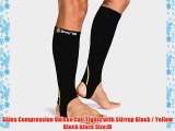 Skins Compression Unisex Calf Tights with Stirrup Black / Yellow Black black Size:M