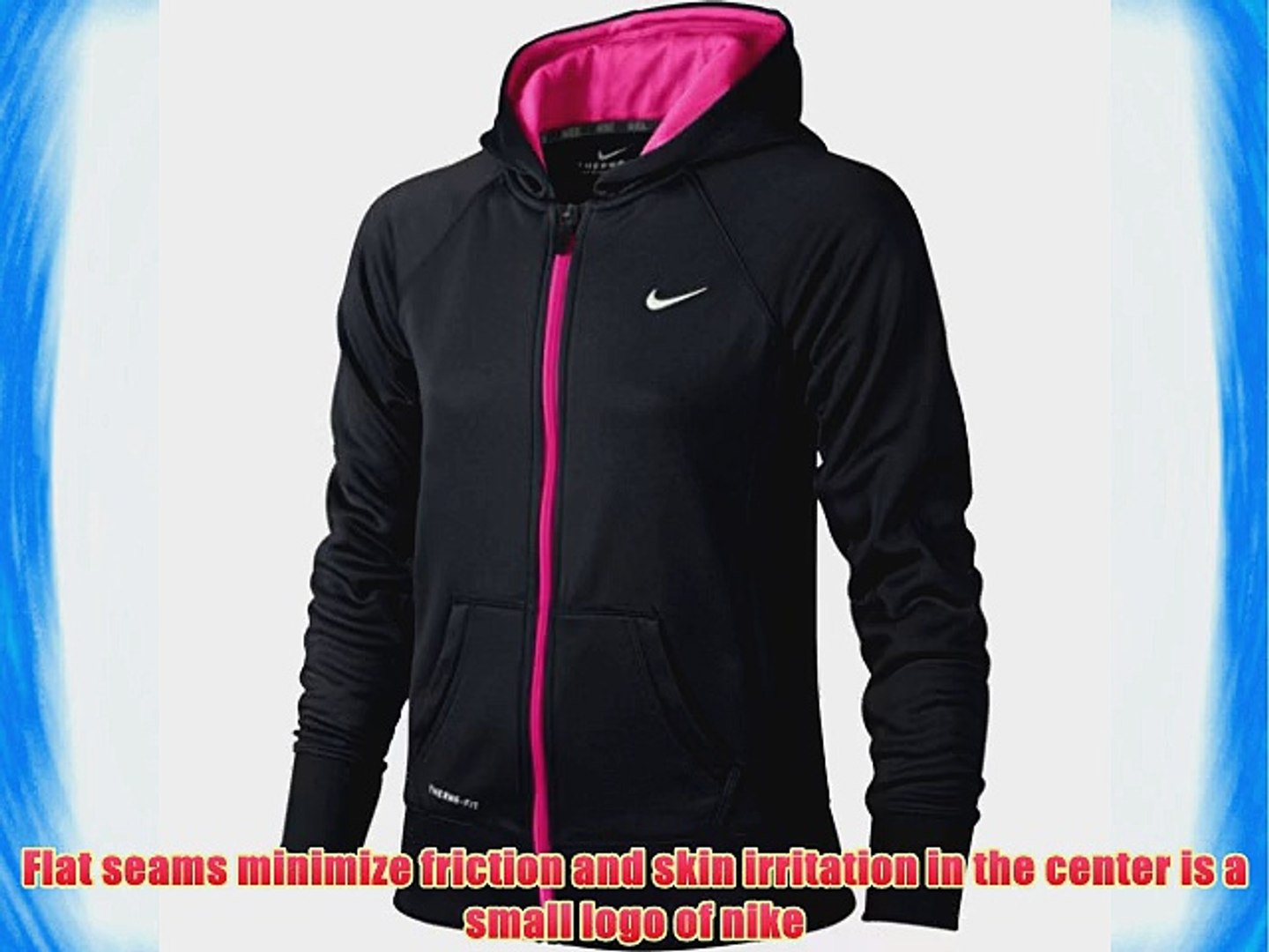 ⁣Nike Girl's KO 2.0 Full Zip Hoody Jacket - Black/Black/Hyper Pink/Sail Medium