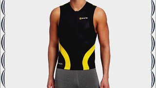 Skins Men's Compression Tri 400 Mens Top Sleeveless W Zip Black/Yellow L T50052030L