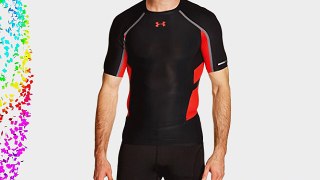 Under Armour Heatgear Stretch Compression Short Sleeve T-Shirt Black Black/Risk Red Size:L