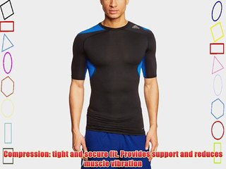 adidas Techfit Cool Men's Short-Sleeved Shirt Black Black/Blue Beauty/Black Size:Small