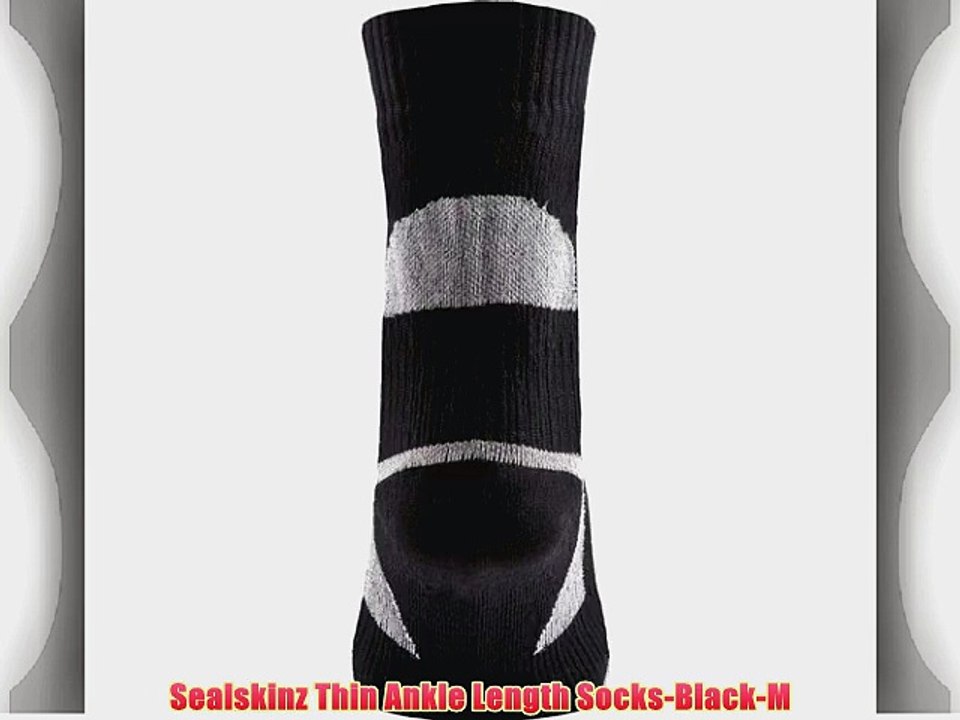Sealskinz Thin Ankle Length Socks-Black-M