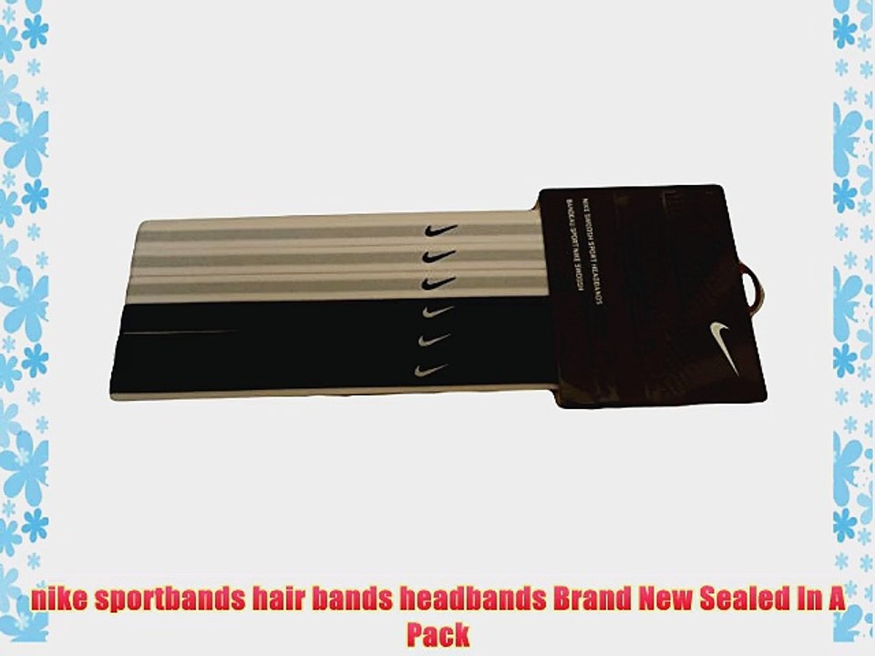 nike sport bands headband hairband black white 6 pack football tennis